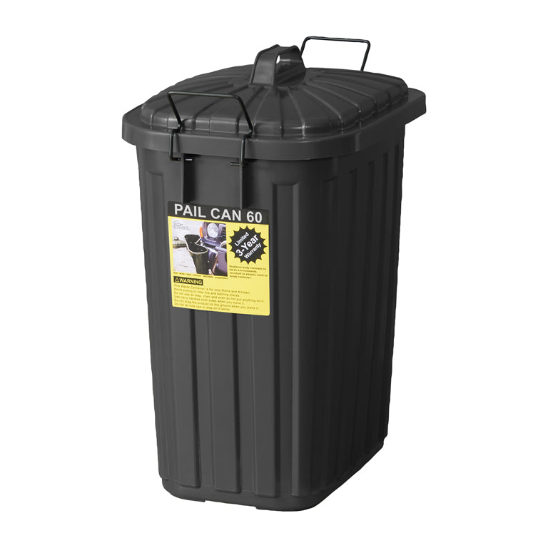 衝撃に強い！ミリタリー風大容量ペール缶(60L)/BK‐【公式】秋島良品