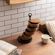 画像をギャラリービューアに読み込む, 蓋つきウッドアクセサリーケース(ラウンド)/ブラウン