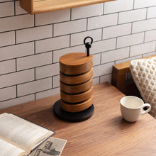 画像をギャラリービューアに読み込む, 蓋つきウッドアクセサリーケース(ラウンド)/ブラウン