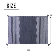 画像をギャラリービューアに読み込む, インド綿の両面パイルが心地良いシェニール織ラグ 130x190cm ネイビー
