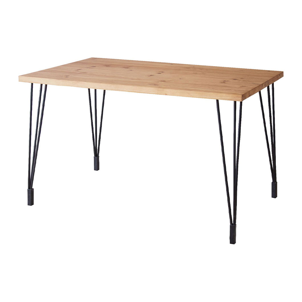 天然木×アイアンのデザイン性高いダイニングテーブル(幅120)/MBR