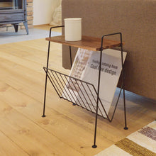 画像をギャラリービューアに読み込む, 天然木アカシア材使用のカフェ風サイドテーブル/BK
