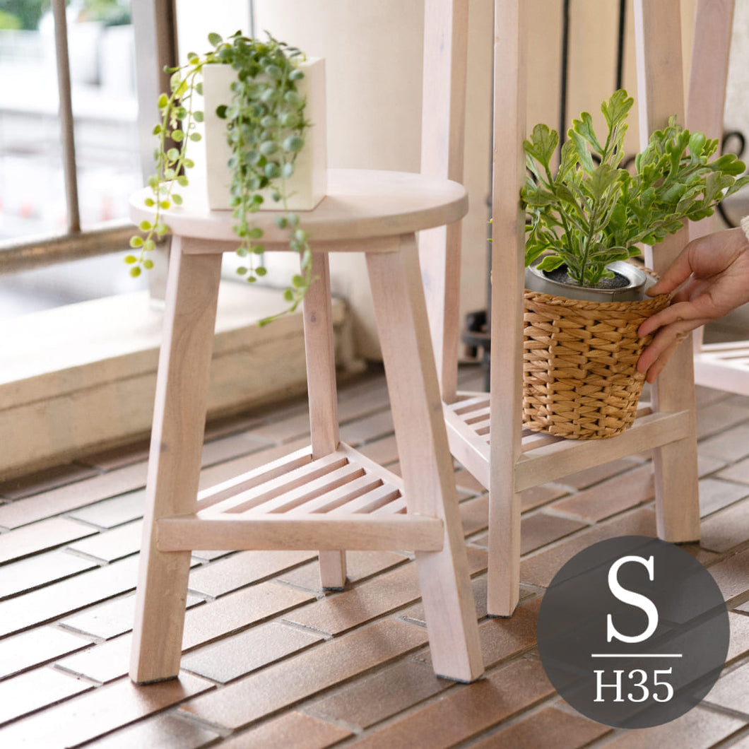家中どこにでも置ける木製プランターベース(S・H35)/WH