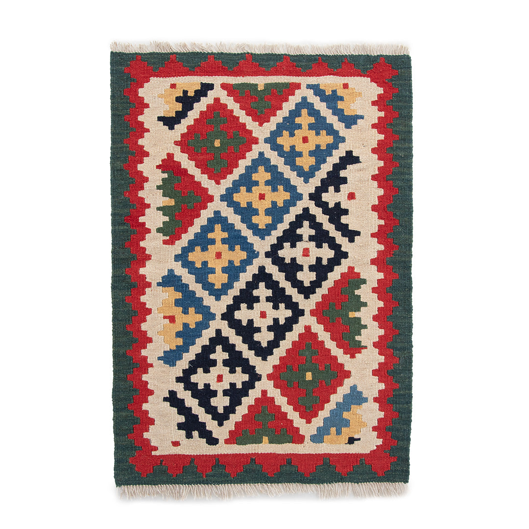 キリム 手織り ペルシャキリム 高品質ウール イラン グーチャン産 刺繍